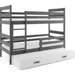 BMS GROUP Patrová postel s přistýlkou ERYK 3 90x200 cm, grafitová/bílá (Volba matrace: Pěnová matrace)