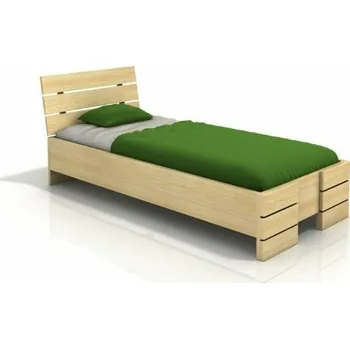 Postel Visby Postel Sandemo High 90x200 cm, borovice masiv (Barva dřeva: Palisandr, Volba roštu: 14-laťkový rošt)