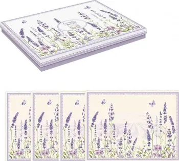 prostírání Easy Life R0961-LAVF korkové prostírání v dárkové krabičce 40 x 30 cm 4 ks Lavender Field