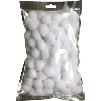 Vánoční dekorace Kuličky plyšové bílé 2 cm, 100 ks v sáčku 2870