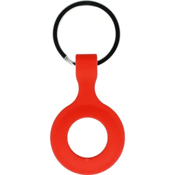 Náhradní kryt pro mobilní telefon Pouzdro silikonové pro AirTag přívěšek klíčenka červené