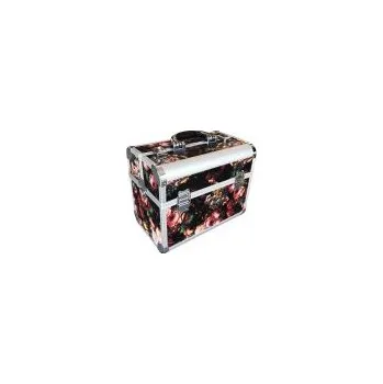 Kosmetický kufr ALU kufr Rose Profesionální kadeřnický kufr ve stylovém designu Black Rose