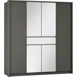 Casarredo Šatní skříň RIJEKA 200 grafit/zrcadlo
