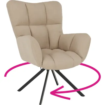 Křeslo Tempo Kondela Designové otočné křeslo, béžová/černá, KOMODO