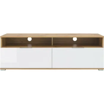 Televizní stolek Brwcz ZELE RTV2S dub wotan/bílý lesk