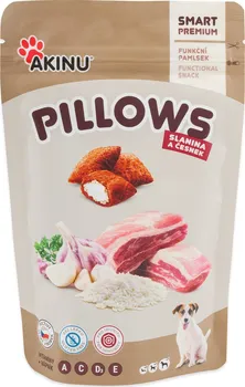 Pamlsek pro psa AKINU Pillows polštářky se slaninou a česnekem pro psy 80 g