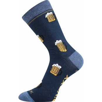 Pánské oblečení Ponožky VOXX PiVoxx 5 modré s půllitry SilproX antibakteriální velikosti ponožek: 26-28 (EUR vel. 39-42)