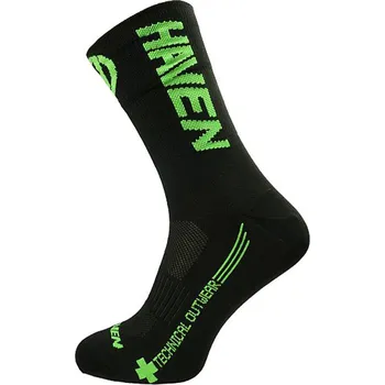 Cyklistické návleky Ponožky - HAVEN Lite Silver (2páry) - Black/Green 37-39
