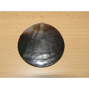 Drahý kámen Perleť tmavá - Přívěsek - kruh - kpp4