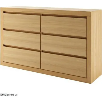 Nábytek Drewmax Komoda KD412 masiv buk (Barva dřeva: Gray)