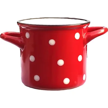 Keramický hrnek na polévku, červený DECOR