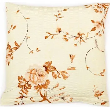 Povlak na polštářek Bellatex Povlak na polštář krepový 40 x 40 cm rozkvetlá růže béžová