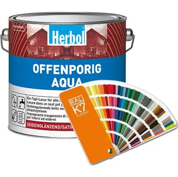 Lak na dřevo Vodou ředitelná lazura na dřevo HERBOL Offenporig Aqua - Tónovaný odstín 2,5L