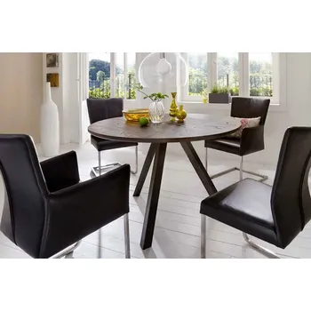 Jídelní stůl HAHNHOLZ Jídelní stůl kulatý, starý dub výška: 80 cm, průměr desky stolu: 100 cm