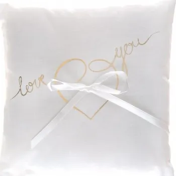 Dekorativní polštářek Paris Dekorace Polštářek na prstýnky &quot;Love you&quot; bílá D-6326SAN