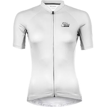 cyklistický dres Dámský dres FORCE PURE krátký rukáv bílý L
