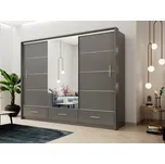 Casarredo Šatní skříň MAURINO 250 grafit mat s osvětlením