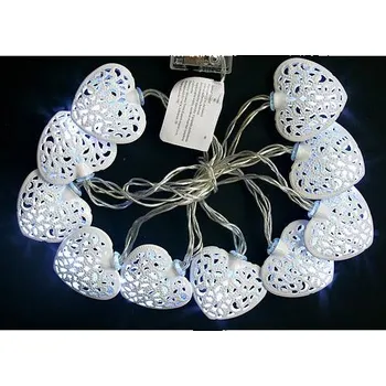 Vánoční dekorace Vánoční řetěz MagicHome Vánoce Metal Heart, bílá, 2xAA, interiér