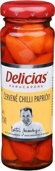 Nakládaná potravina Delicias Červené chilli papričky 100 g