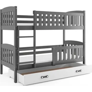 BMS GROUP Patrová postel KUBUS 80x190 cm, grafitová/bílá (Volba matrace: Pěnová matrace)