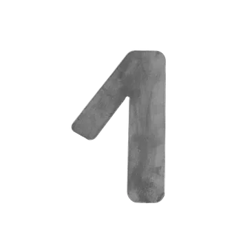 Číslo domovní 1, 120x80x3mm hladké, bez povrchové úpravy
