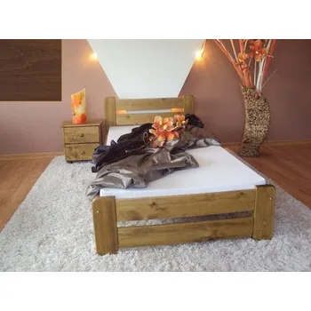 Postel Maxi-Drew Postel z masivu Eureka 80x200 borovice + rošt (Barva dřeva: Ořech)