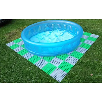 Rohožka Šedá plastová (PE) ochranná podložka pod bazén, vířivku AvaTile AT-STD - délka 228 cm, šířka 228 cm, výška 1,6 cm