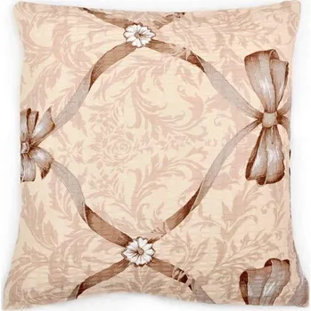 Povlak na polštářek Bellatex Povlak na polštář krepový 40 x 40 cm hnědá mašle