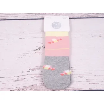 Dívčí oblečení Ponožky YO šedorůžové s bonbónky velikosti ponožek: 14-15 ( EUR vel. 20-22)