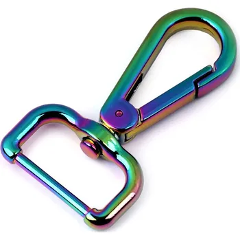 Kovová karabina průvlek 25 mm - duhová