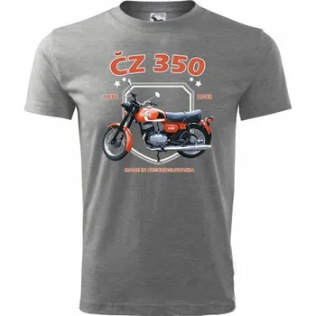 Pánské tričko STRIKER Tričko ČZ 350 Barva: Šedá, Velikost: XXXL