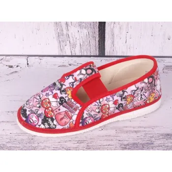 Dívčí bačkory Bačkůrky papučky bačkory HP Čechtín 555 růžové s příšerkami velikost: 32