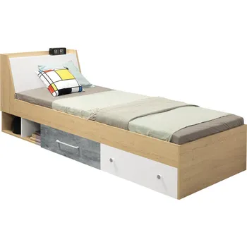 Postel Postel STEP ST-11 L/P 90 piškotový /&nbsp;bílý&nbsp;lux / beton