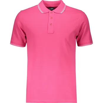 Pánské tričko Pánské triko s límečkem JAMES NICHOLSON JN986 PINK/WHITE XXXL