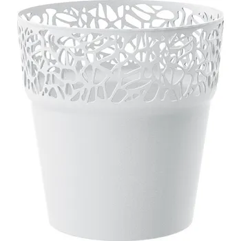 Květináč Květináč s krajkou - NATURAL bílý 17.5 cm