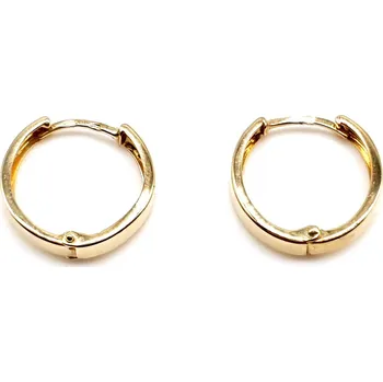 Náušnice Hladké kruhové náušnice ze žlutého zlata - 1,3cm