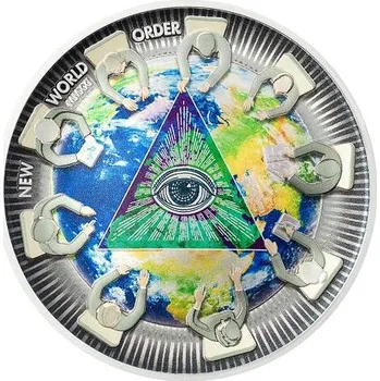 Exkluzivní stříbrná mince 2 Oz New World Order (Great Conspiracies Serie) 2021 Color PROOF - (3.)