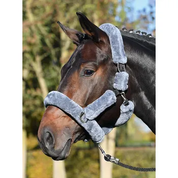 Jezdectví BUSSE Ohlávka Guard BUSSE, s beránkem, anthracite/black PONY