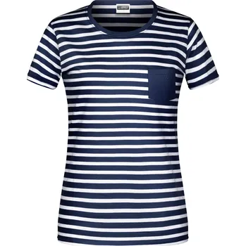 Dámské tričko Dámské triko JAMES NICHOLSON 8027 NAVY/WHITE XS