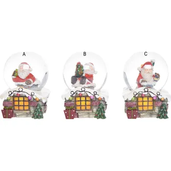 Vánoční dekorace Sněhová koule - Mikuláš v komíně