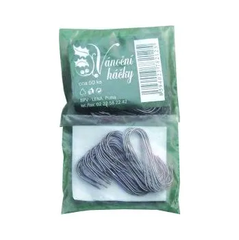 Vánoční dekorace VČS Vánoční háčky 50 ks - stříbrné 4 cm