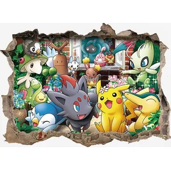 Samolepící dekorace Pokemon, samolepka na zeď, vel. 60x45cm