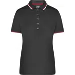 Dámské triko s límečkem fashion JAMES NICHOLSON JN965 BLACK/WHITE/RED L
