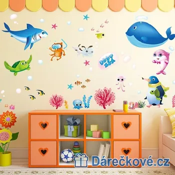 Samolepící dekorace Mořská dětská samolepka na zeď, vel. 70x50