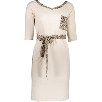 Dámské šaty Dámské šaty NUMOCO A278-2 BÉŽOVÁ M