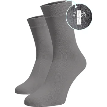 Teplé bambusové vysoké ponožky šedé Šedá Viskoza (Bambus) 35-38