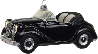 Skleněná ozdoba - auto černé