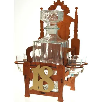 Žertovný předmět Kráľovské kreslo s láhvi a štamprlíčkami k 18 narozeninám