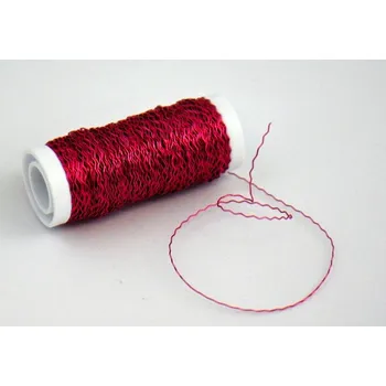 Floristický drát Drát aranžérský zigzag 0.3mm/25g - vínový