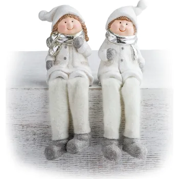 Vánoční dekorace Vánoční figurka nohatá keramika 8,4cm (KR620-7B16815-4D)